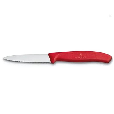 Couteau d'office dentelé rouge 3 1 / 4 po lame( 6.7631)