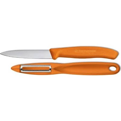 Ensemble eplucheur et couteau 3.25 orange