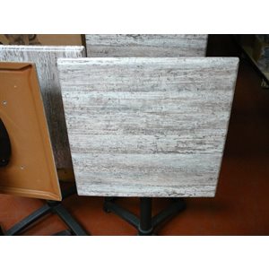 Table de terrasse Grosfilex pliante grise et blanche 24x24